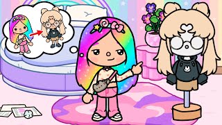 I don't want to have rainbow hair...🌈 /Toca sad stories😭/ Toca boca💕💖🐰