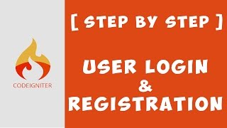 CODEIGNITER 3 - Login & Registration [ Step By Step ]