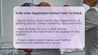 Is My Voter Registration Active? How To Check. - Election Central Channel