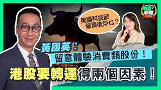 黃國英：港股要轉運得兩個因素！美國科技股破頂後炒乜？留意體驗消費類股份！［CC字幕精裝版］#fm財自 #港股 #美股 #財自學院