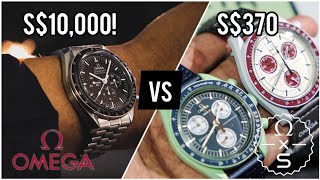 S$10,000 Omega VS S$370 Swatch! Is it worth getting the real moonwatch? MoonSwatch vs Moonwatch