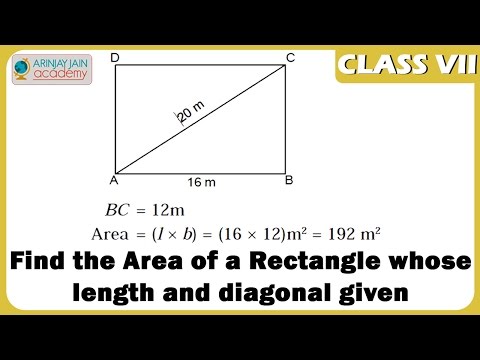 Find the Area of a Rectangle whose length and diagonal given - Geometry - Maths - NCERT Find the Area of a Rectangle whose length and diagonal given - Geometry - Maths - NCERT