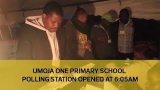 Umoja One primary school polling station opened at 6:05 am