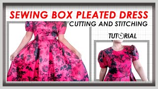 SEWING BOX PLEATED DRESS CUTTING AND STITCHING | SEWING TUTORIAL | JHEN PANIZARES