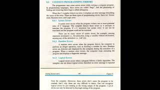 Class 12 computer science chapter 8 common programming errors