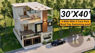 30X40 Duplex House design | 1200 Sqft House Plan | 9X12 Meters House Design with walkthrough