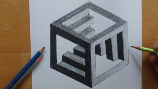 How To Draw an Impossible Cube | Optical Illusion