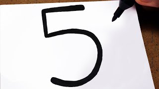 🦉 Como Transformar o Número " 5 " em uma CORUJA, truque fácil