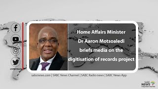 Home affairs minister Dr Aaron Motsoaledi  briefs media on the digitisation of records project