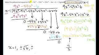 Solving Polynomial Equations when Given a Zero