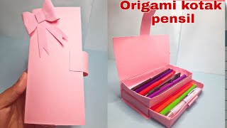 Seperti ini cara MUDAH membuat kotak pensil dari kertas || how to make diy pencil box