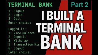 I Built a Terminal-Based Bank in Python 💻 | Beginner Python Project (Part 2)