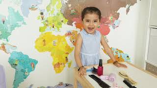 Kiara explores the role of a hairdresser            #learn#play#toddler