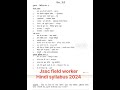 jharkhand jssc field worker hindi syllabus 2024 jfwce 2024