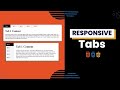 Accessible Responsive Tabs in 5 Minutes | HTML, CSS, JS