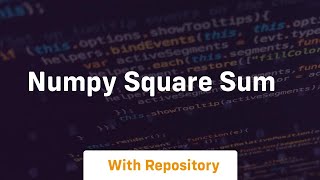 numpy square sum