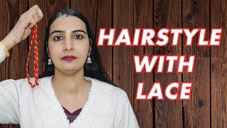 Very Easy Open Hairstyle for girls|Quick wedding Hairstyle||Simple  with lace|hair style girl