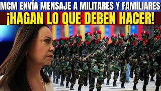 #MCM ENVÍA UN MENSAJE CLARO A LOS MILITARES Y A SUS FAMILIARES: ¡HAGAN LO QUE DEBEN HACER!