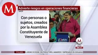 Hacienda advierte riesgos en operaciones financieras con Venezuela