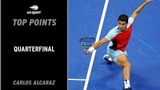 Carlos Alcaraz | Top Points vs. Jannik Sinner | 2022 US Open Quarterfinal