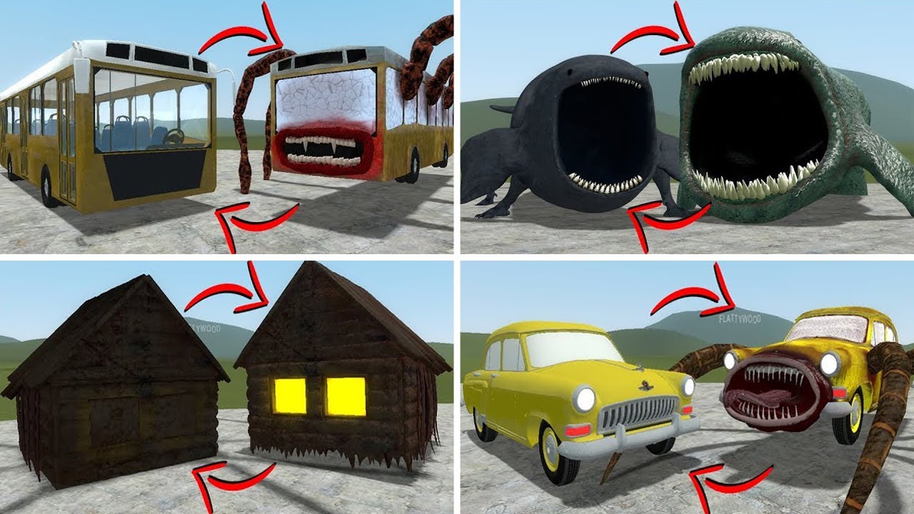 New Everything Turned Into Monsters Car Eater Bus Eater House Head Vs