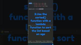 Python | Sorting a List of Dictionaries Based on a Specific Key #shorts