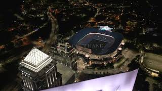 Charlotte Duke Energy Tower with BoA stadium reveal | 4K drone footage