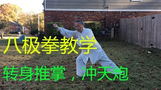 八极拳教学11：转身推掌，冲天炮  Baji Training for Beginner 11, Chinese Kung Fu