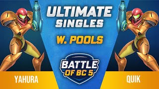 Yaura (Samus) vs quiK (Samus) - Ultimate Singles Losers Top 48 - Battle of BC 5