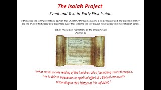 Event and Text in Early First Isaiah: Part IV Theological Reflection on an Emerging Text, Chapter 10