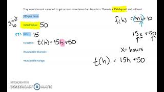 Function Notation Word Problems Video 5