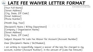 How To Write A Late Fee Waiver Letter Template Step by Step Guide | Writing Practices