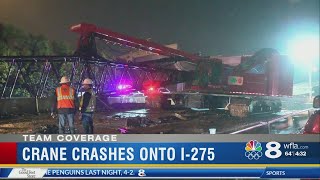 Crane collapses onto I-275 in Tampa; road reopens