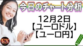 【FX最新予想】12月2日ユーロドル・ユーロ円相場チャート分析【海外FX投資】