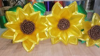 GIRASOL 🌻 GRANDE doble hoja de listón CELOCEDA