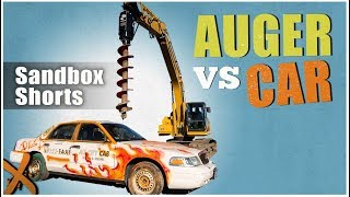 Excavator Auger Versus Car // #SandboxShorts