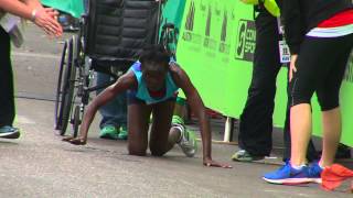 Austin Marathon Hyvon Ngetich Crawling to Finish