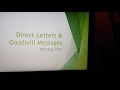 writing direct letters and goodwill messages