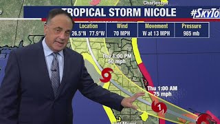 Tropical Storm Nicole heads toward Florida