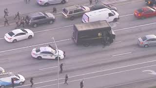 Chase with stolen UPS truck, shootout in Miramar, Florida