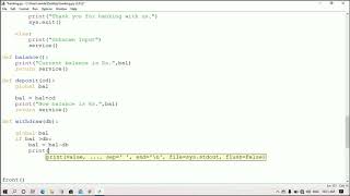 banking project in python using dictionary - 3