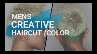 HOW TO: MENS EDGY HAIRCUT AND CREATIVE COLOR