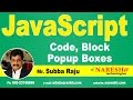 JavaScript Code, Block, Popup Boxes | JavaScript Tutorial | Mr. Subba Raju