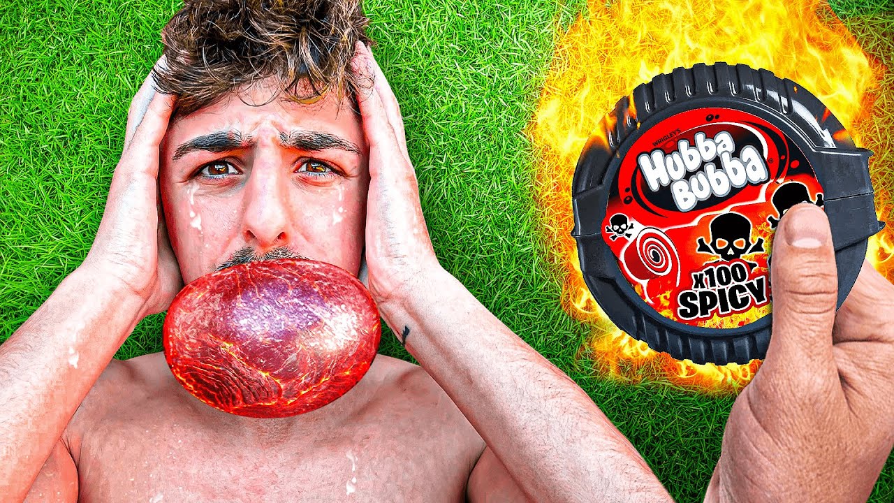 Eating the Worlds SPICIEST Gum - Can You Blow a Bubble?