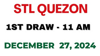 STL Quezon 1st draw result today live 27 December 2024