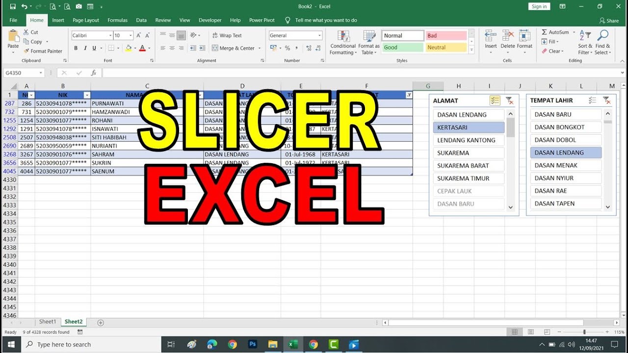 Cara Mudah Filter Data Di Microsoft Excel Menggunakan Slicer | Belajar ...