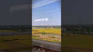 Riding the Chinese bullet train and passing a Chinese village! #auto #highspeedtrain#transportation