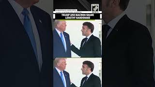 Donald Trump \u0026 French President Emmanuel Macron share lengthy handshake at White House