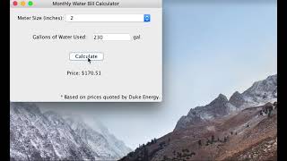 Monthly Water Bill Calculator Java Program