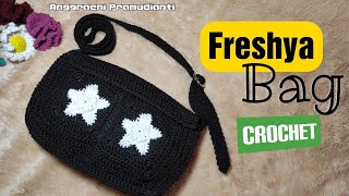 Freshya Bag | Star Square Knitting Bag Black White